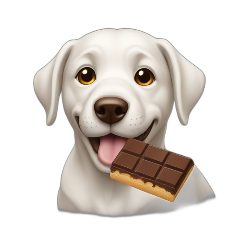 dog eating chocolate emoji