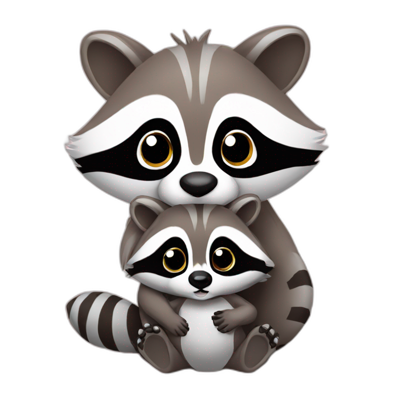 Baby Racoon with Mother emoji