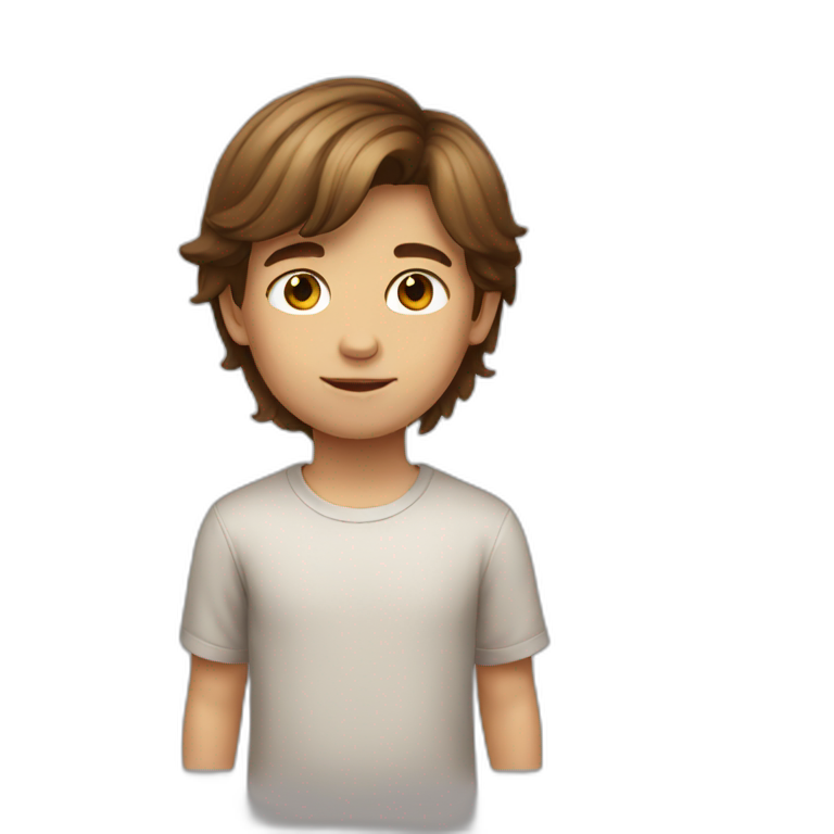 Little boy long brown hair emoji