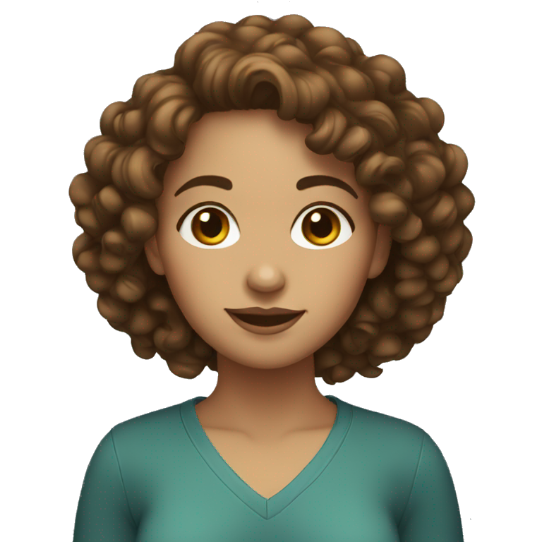 YOUNG WOMAN WITH CURLY, BROWN HAIR emoji