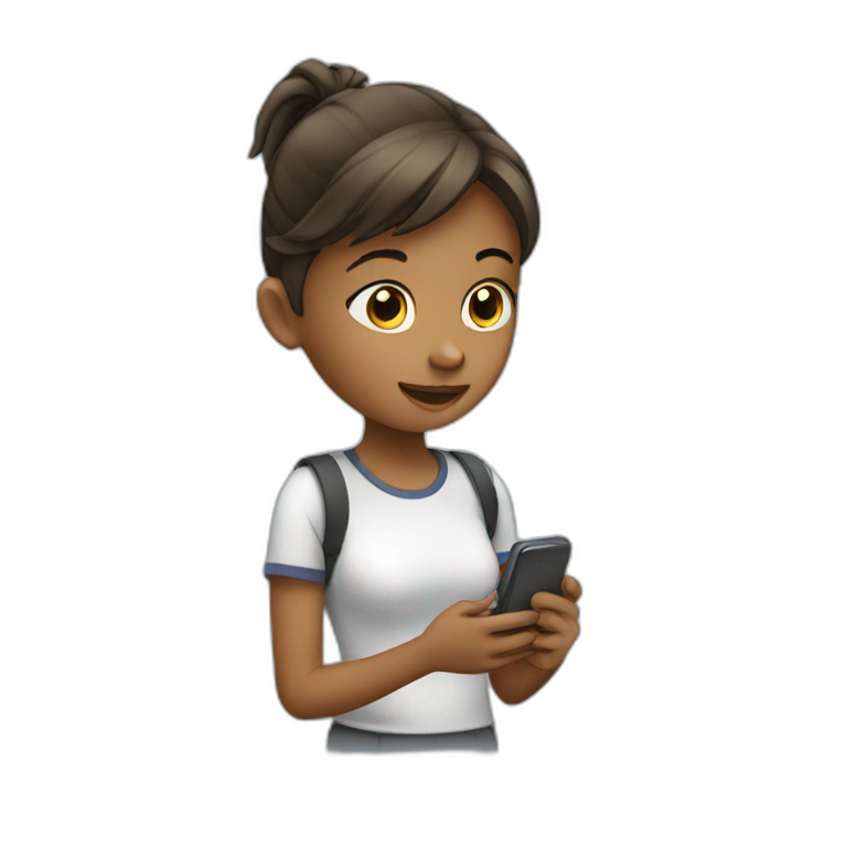 girl using phone emoji