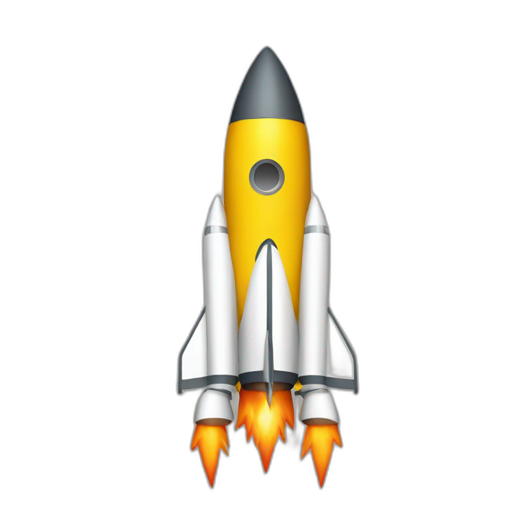 a graph that leads to a rocket emoji