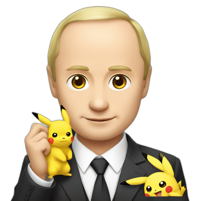 Putin holding pikachu emoji