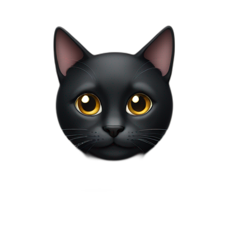 black cat with long nose emoji