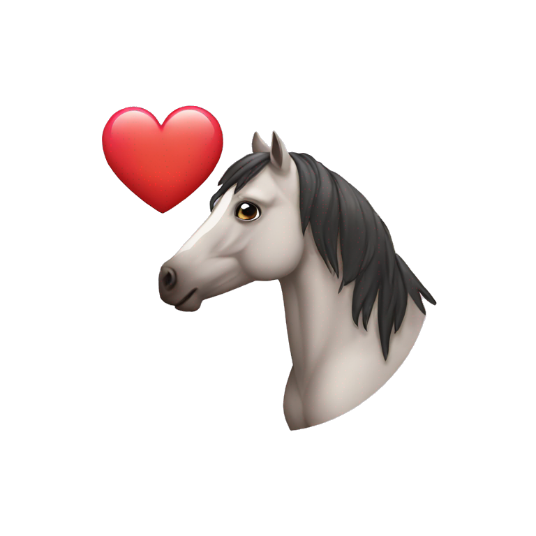 horse blowing heart kiss emoji