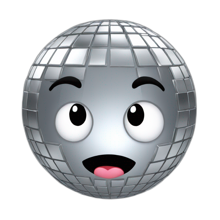 silver shiny discoball emoji