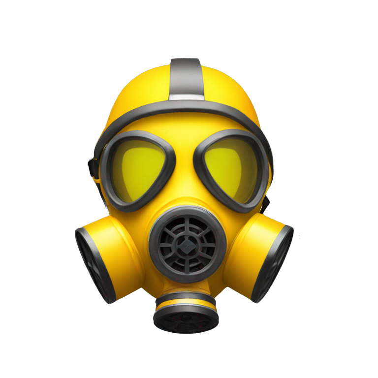 a yellow emoji weraing a gas mask. Make it seems if it was from apple emoji