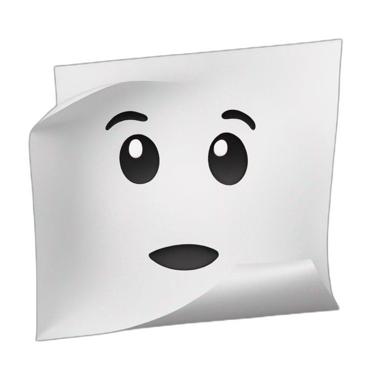 Sheet of paper with folded bottom right corner emoji