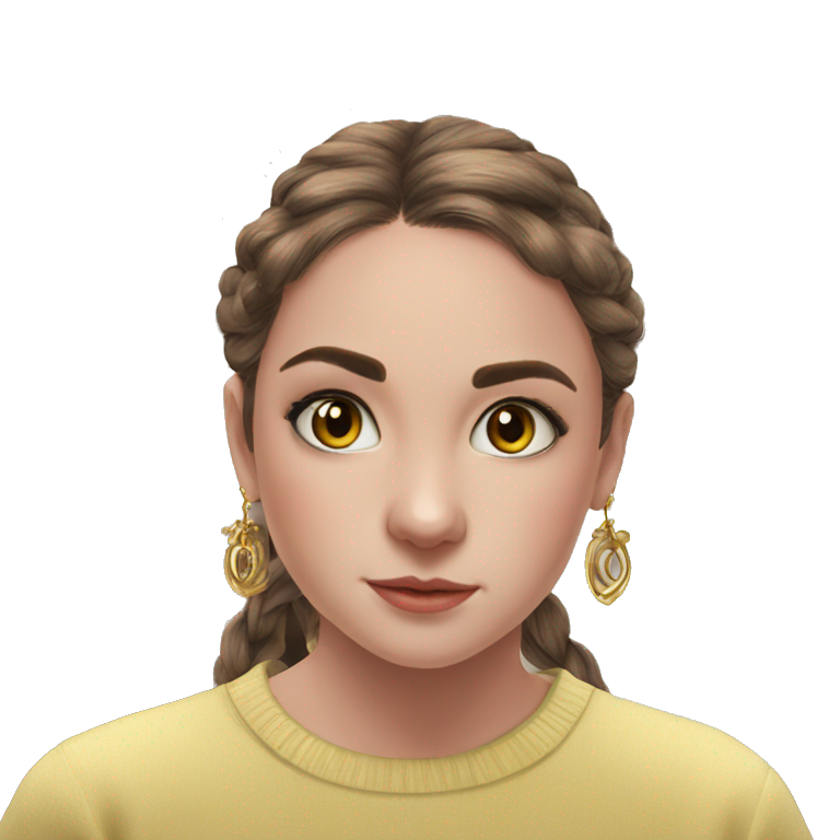 brown haired girl with earrings emoji