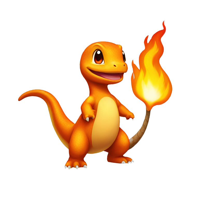 Charmander with a flame on its tail-tip emoji | AI Emoji Generator