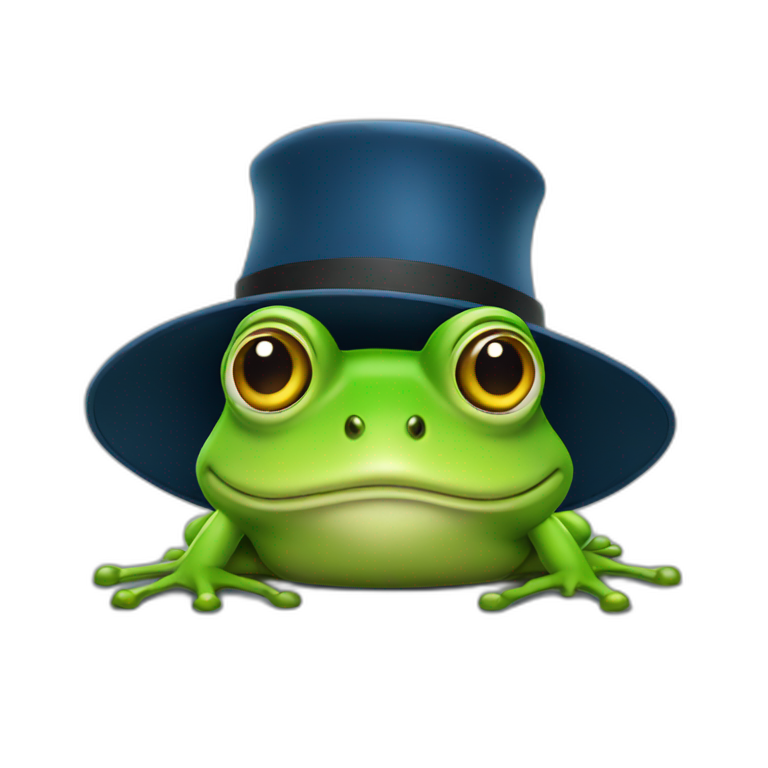 frog with a hat emoji