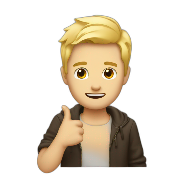 Middle finger blonde guy emoji