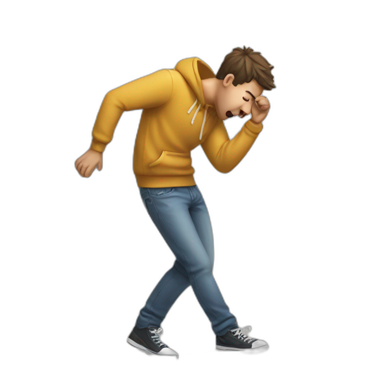 Guy spitting on wall emoji