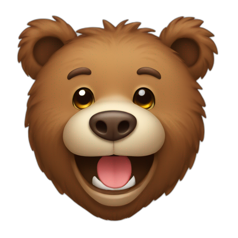 a brown smilling bear emoji
