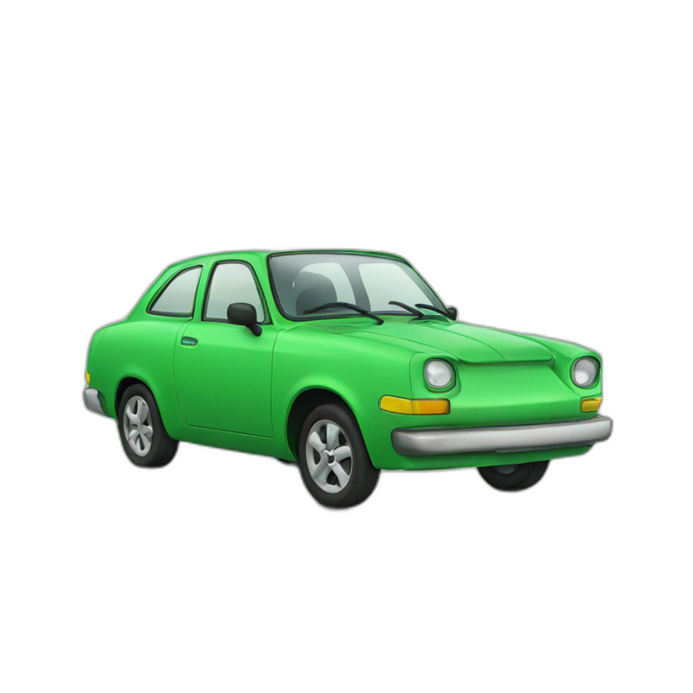green animated car emoji