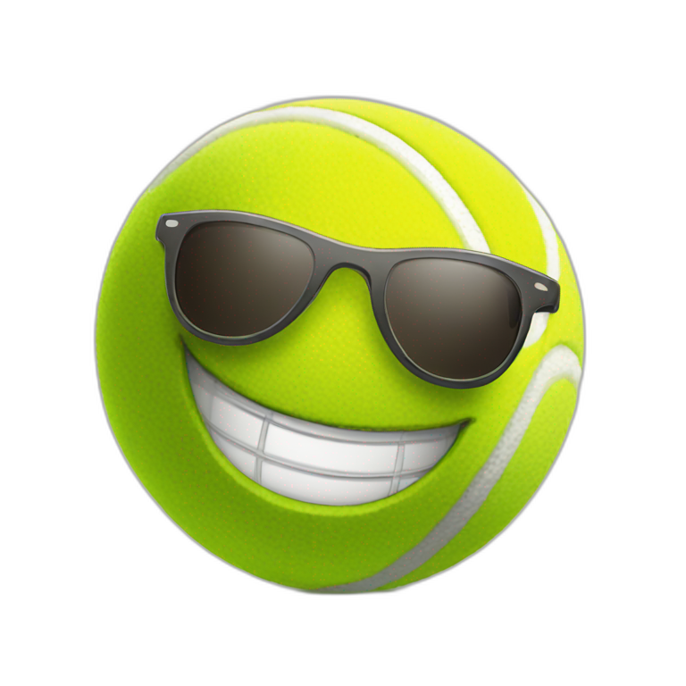 tennis ball in sunglasses smiling emoji