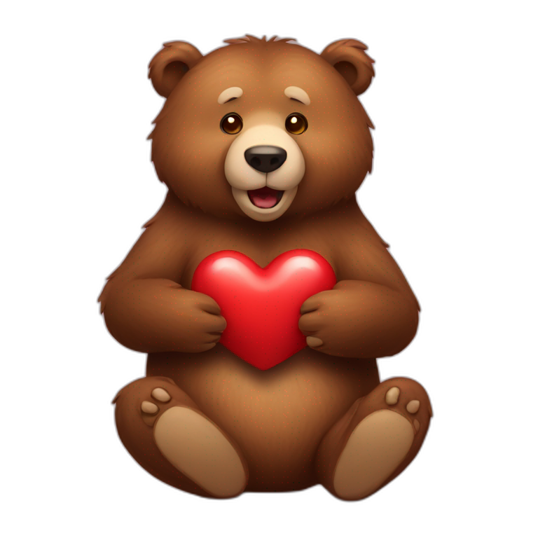 Bear giving heart  emoji