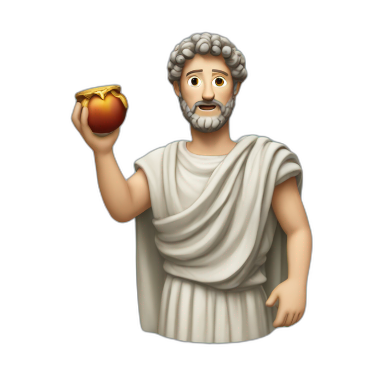 marcus aurelius arms stretched out holding something emoji