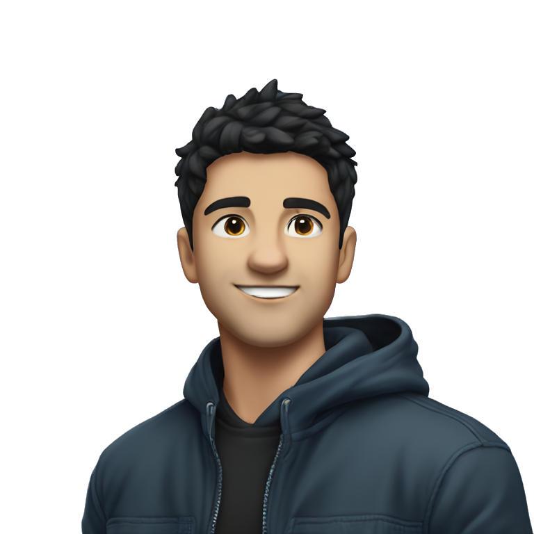 "smiling boy in black jacket" emoji
