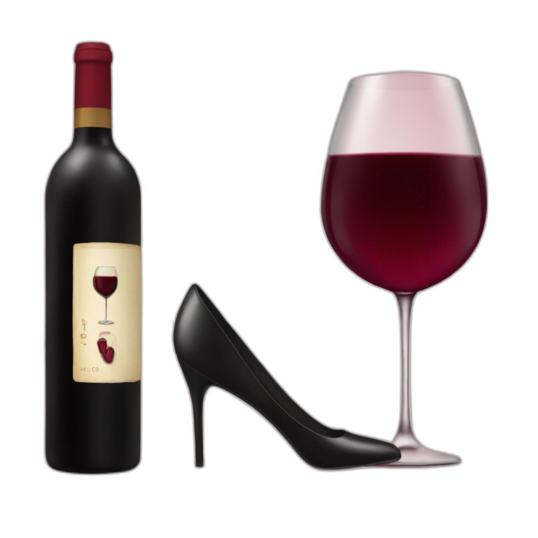 Red Wine with woman shoe emoji