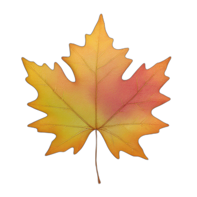 a maple leaf on the ground, autumn colors emoji