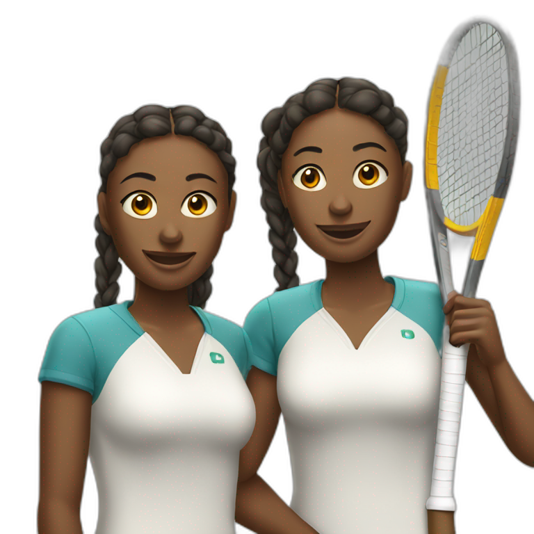 two women play tennis emoji