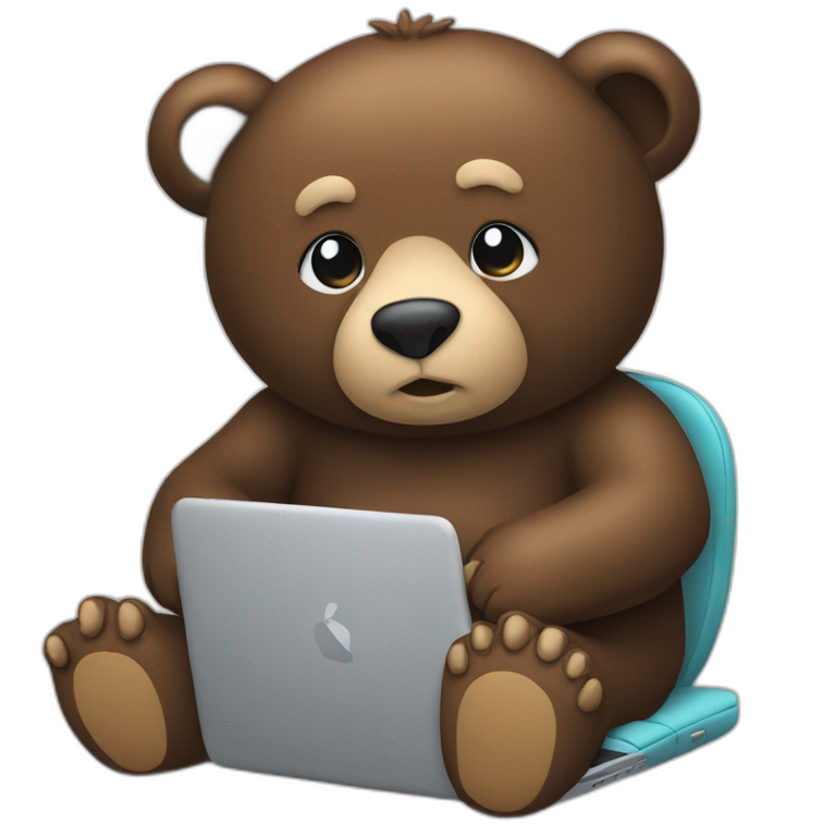 bear-chain-in-screen-of-laptop emoji