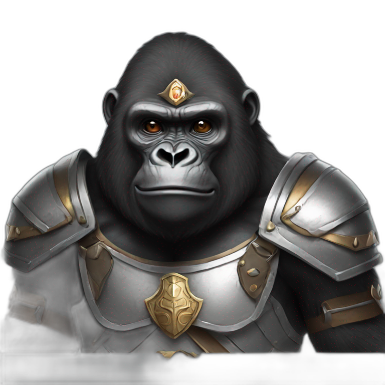 Gorilla wearing templar armor emoji