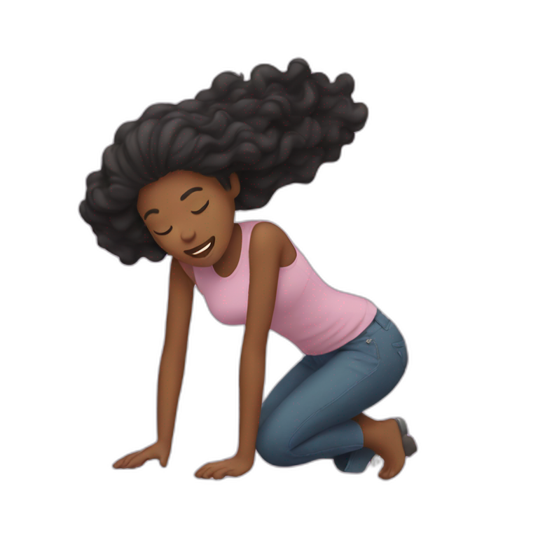 BLACK WOMAN rolling over emoji