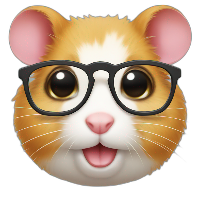 Smart Hamster with glasses emoji