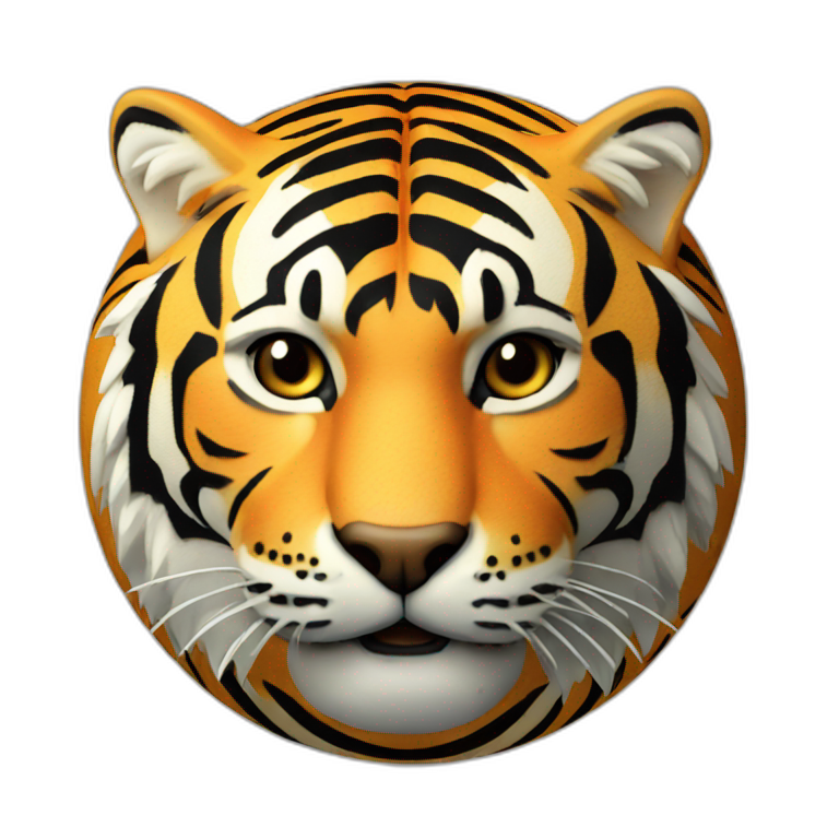 3d sphere with tiger texture emoji