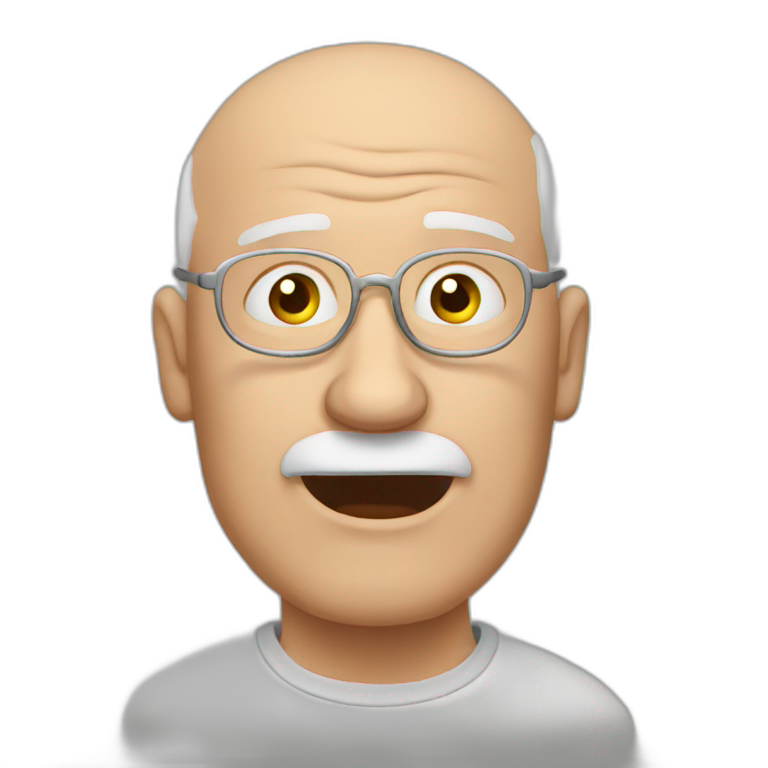 Bald grandpa forgetting where he is emoji