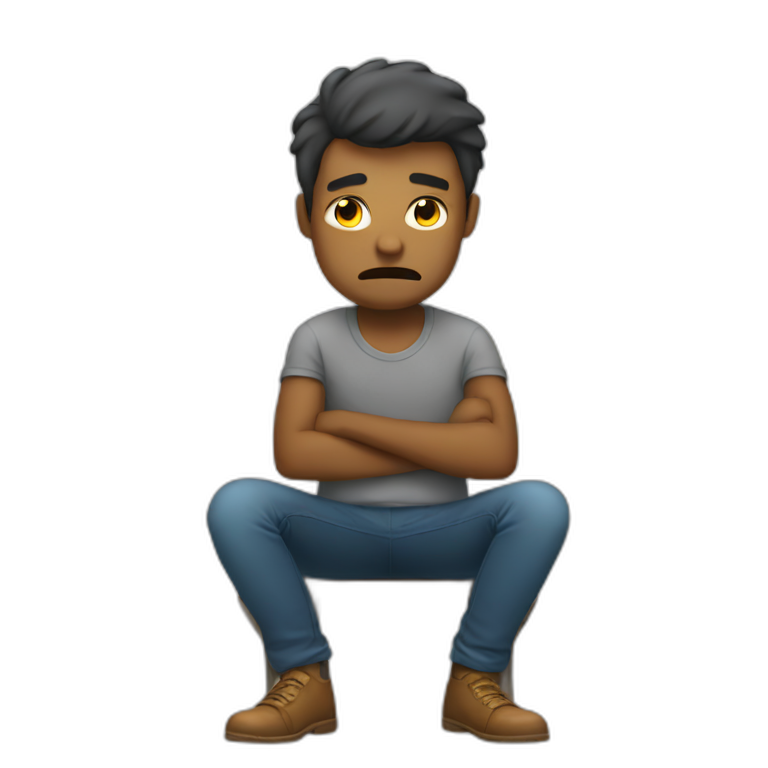 Person waiting in bad mood emoji