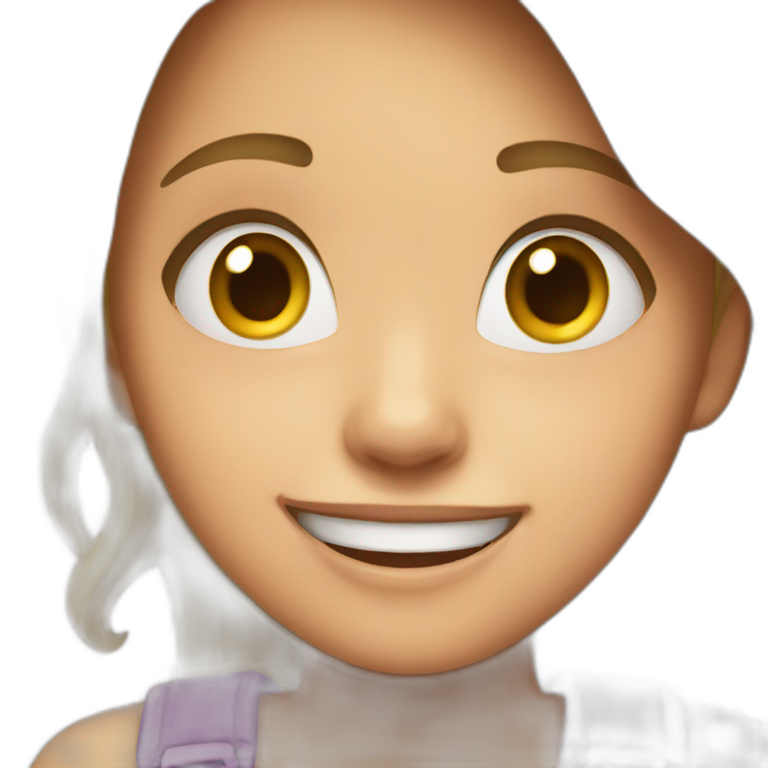 girl with extreme joy emoji