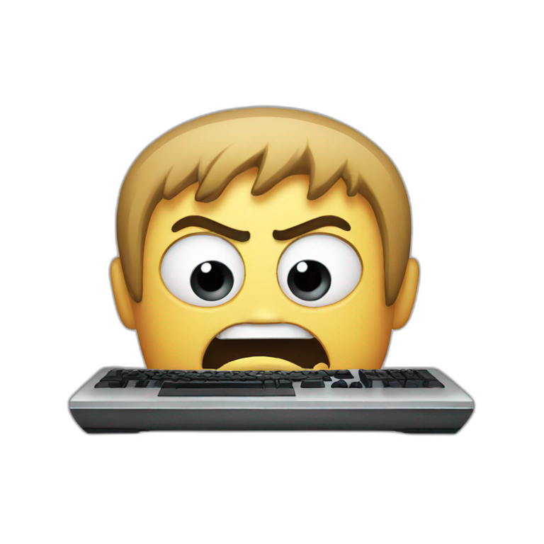 Angry computer gamer emoji