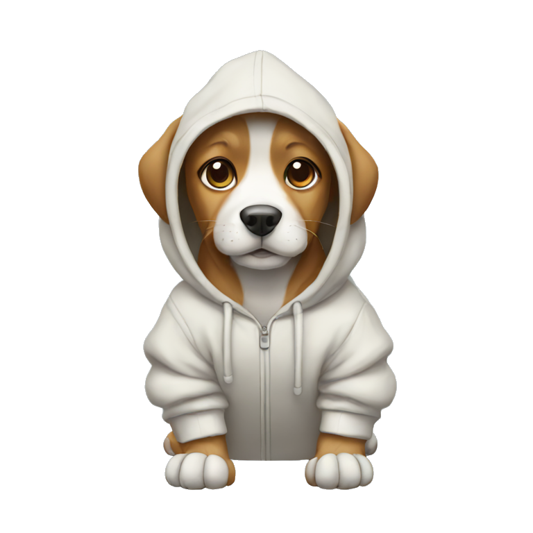 Dog with a hoodie emoji
