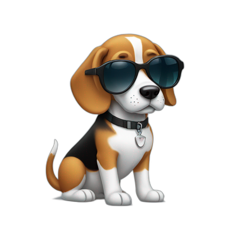 Beagle wearing sunglasses emoji