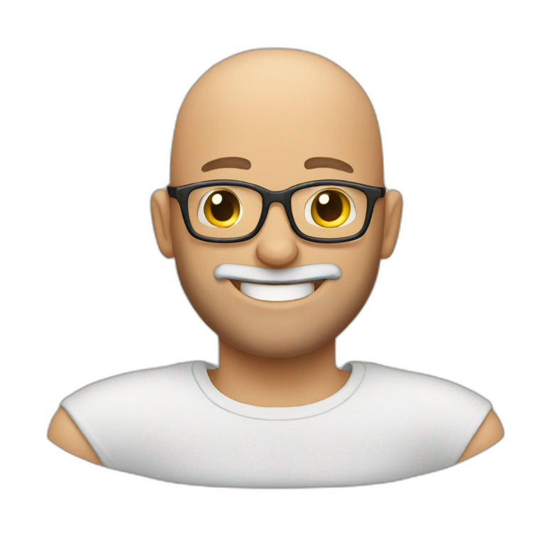bald man with glasses and beard rubbing hands and smiling emoji