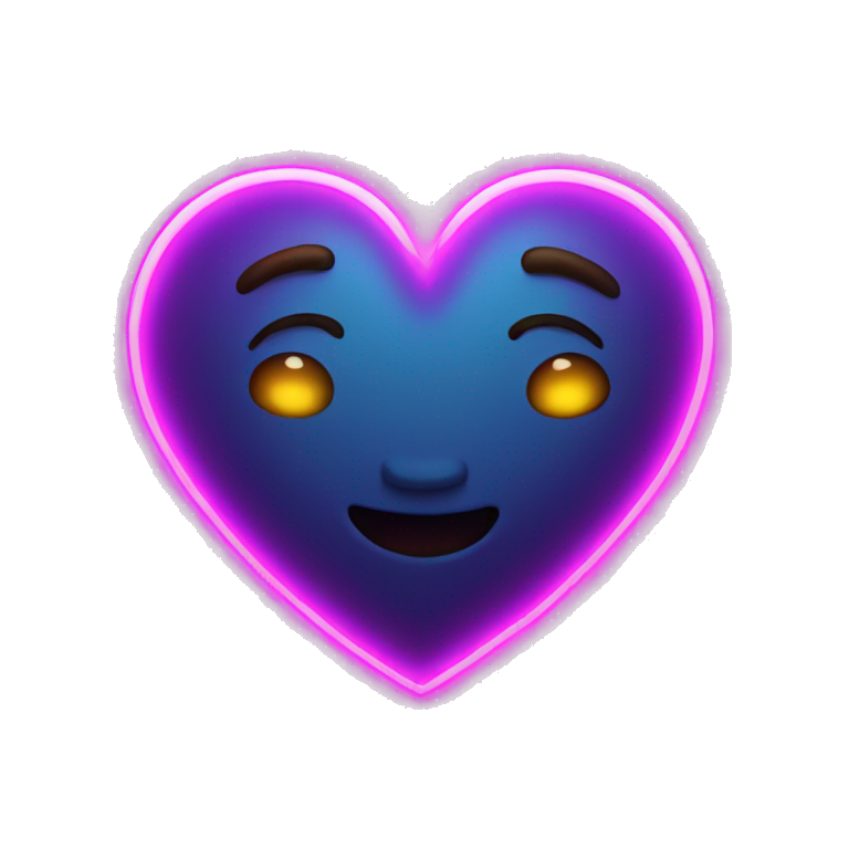 neon glowing heart emoji