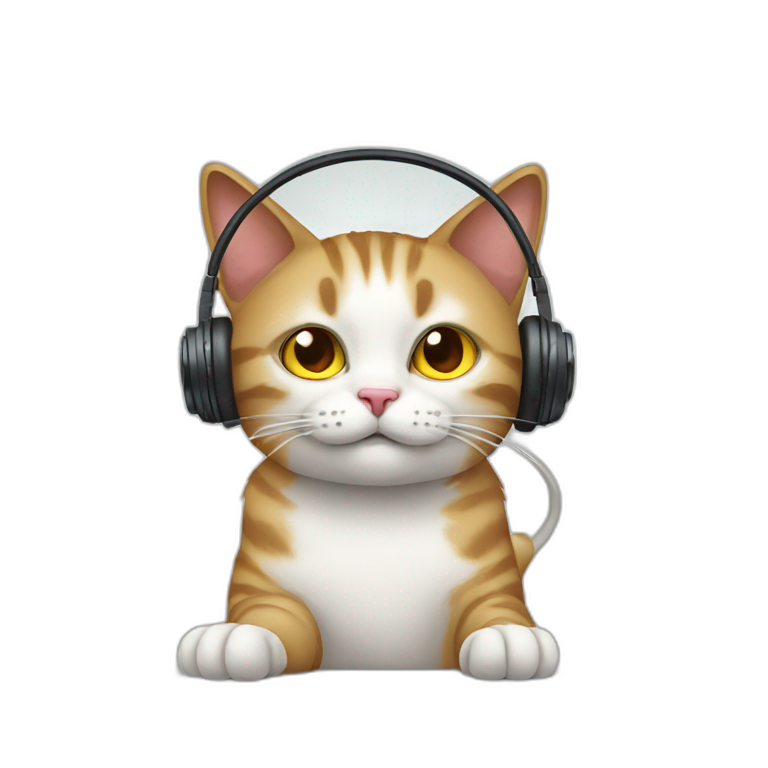 cat listening to ipod emoji