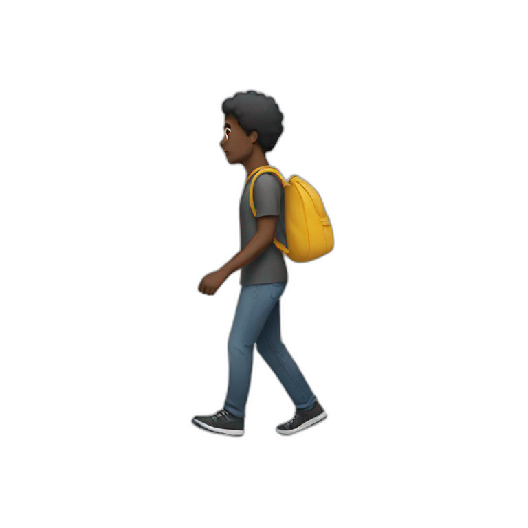 black person walking emoji