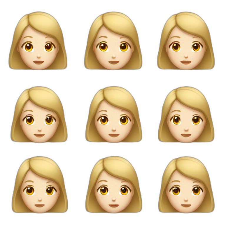 Asian white girl with gold short hair emoji