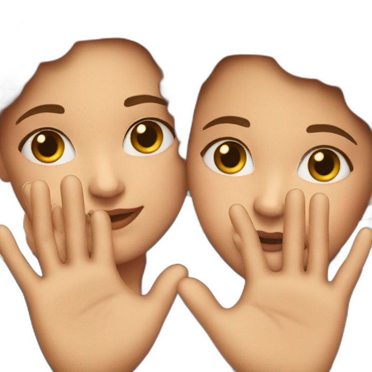 mother and daughter hands touching each other emoji