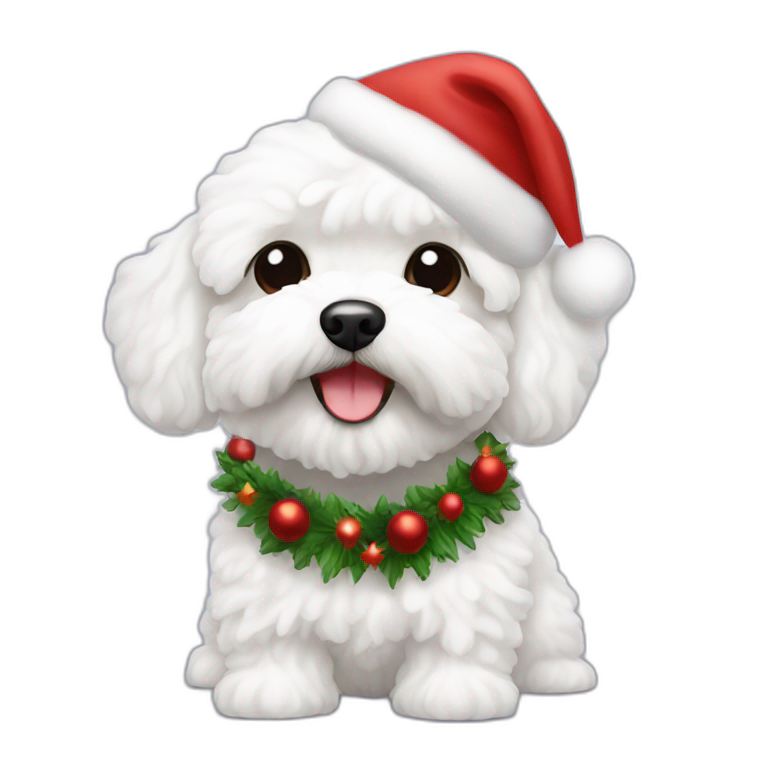 Christmas white maltipoo emoji