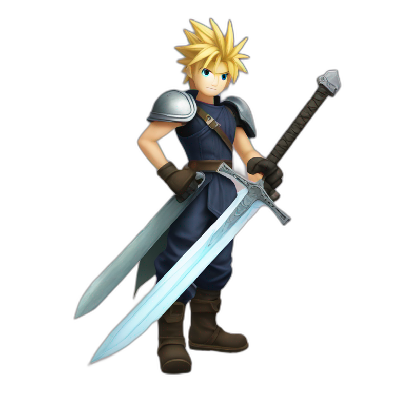 cloud strife with buster sword emoji