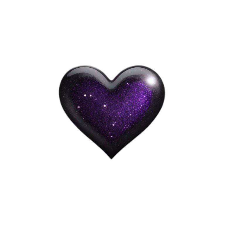 purple and black glitter heart emoji