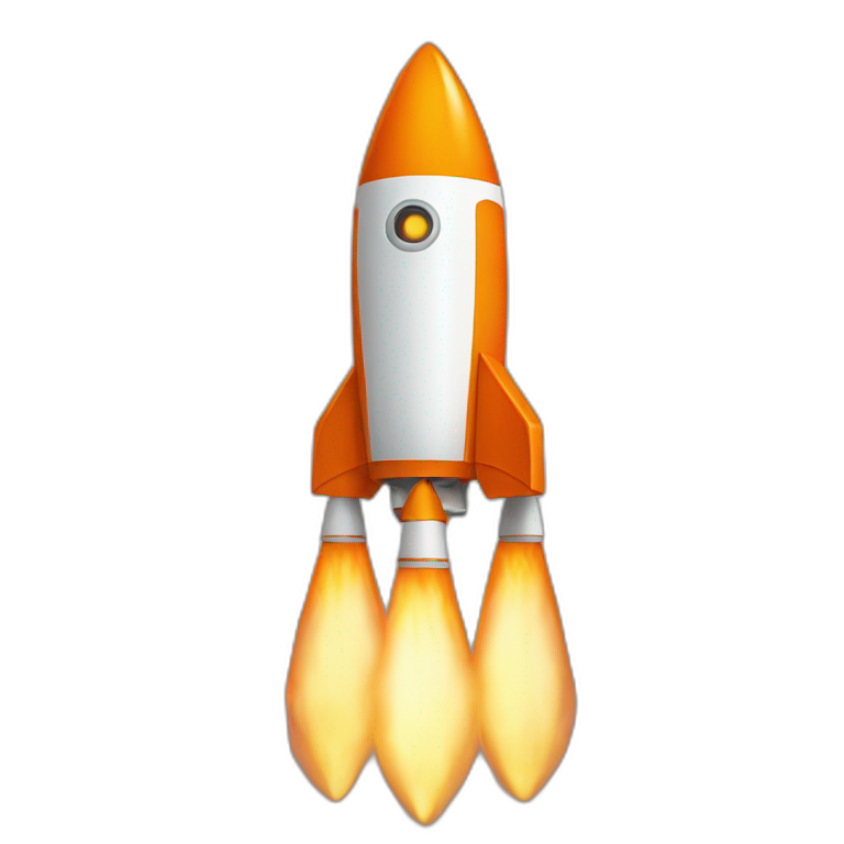 orange rocket emoji