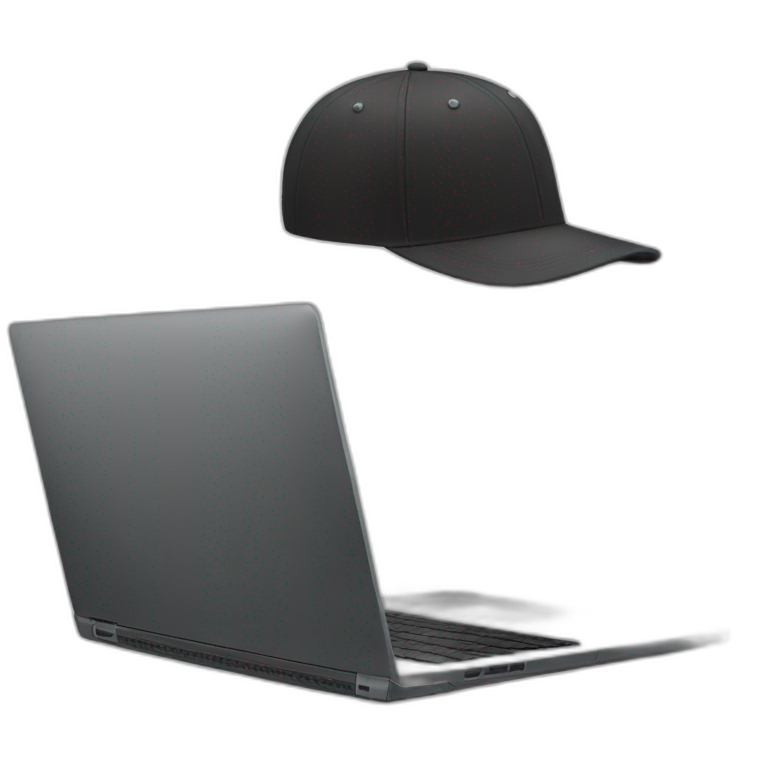 tech guys laptop with cap back emoji
