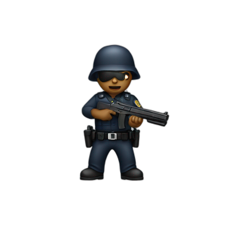 police shoot robber emoji