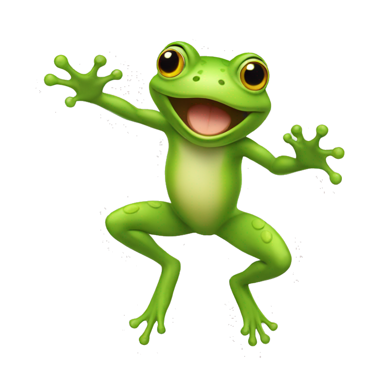 Cute jumping frog  emoji